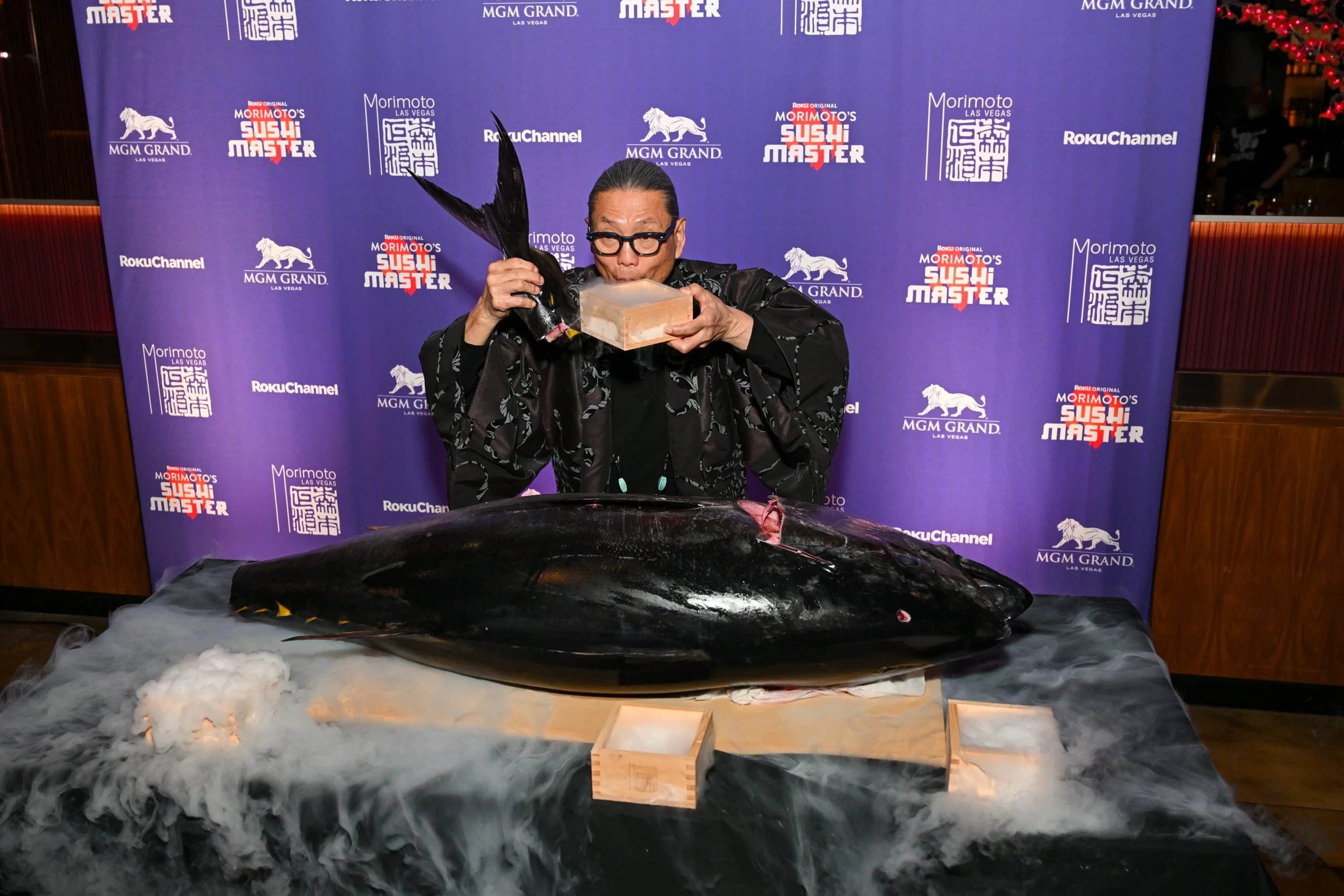 Chef Morimoto tuna presentation at MGM Grand corporate event